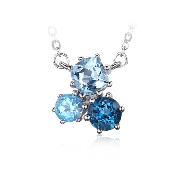Topaz Pendant Necklace 925 Sterling Silver 18 Inches Fashion Jewelry For Women